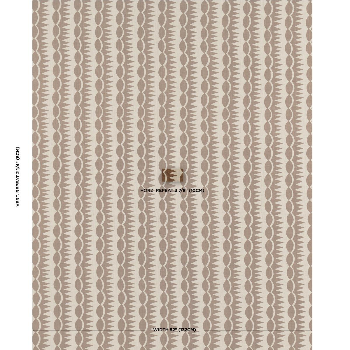 Schumacher Dagger Stripe Brown On Natural Fabric