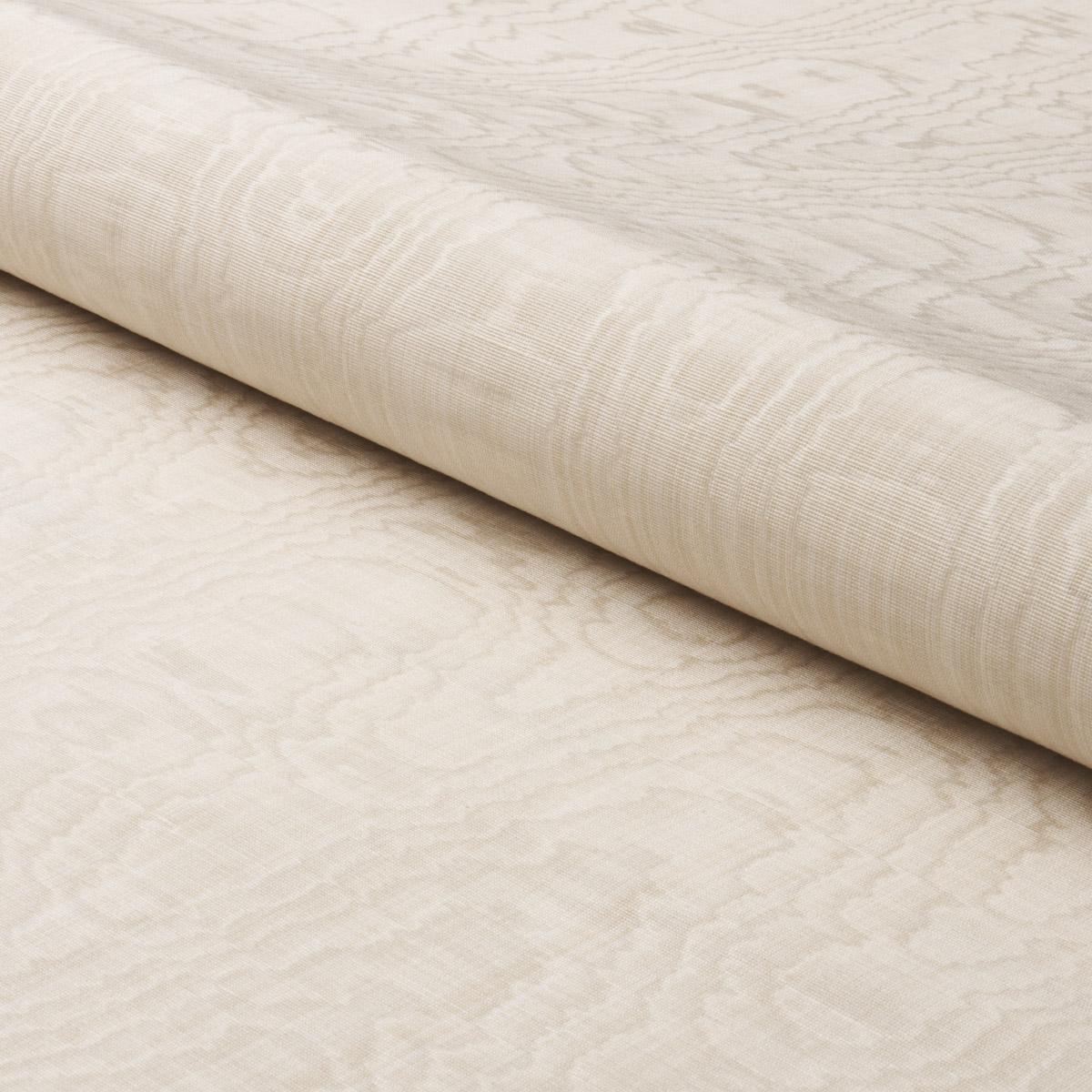 Schumacher Beau Cotton Linen Moir Oyster Fabric