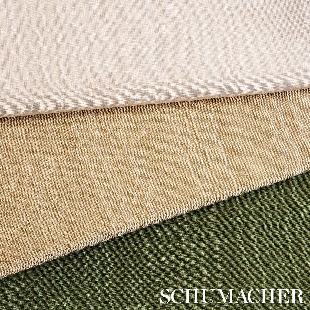 Schumacher Beau Cotton Linen Moir Oyster Fabric