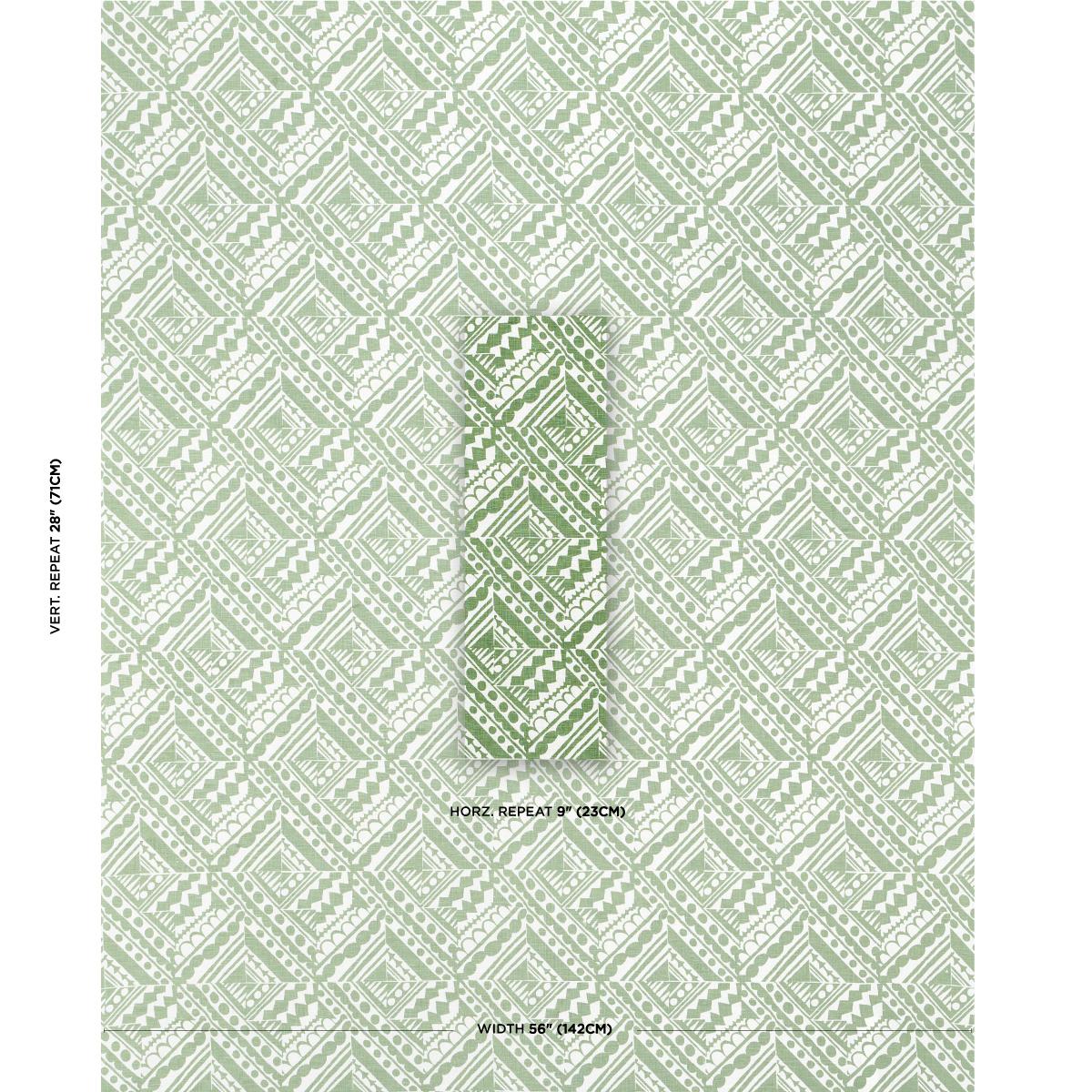 Schumacher Topsy Turvy Green Fabric