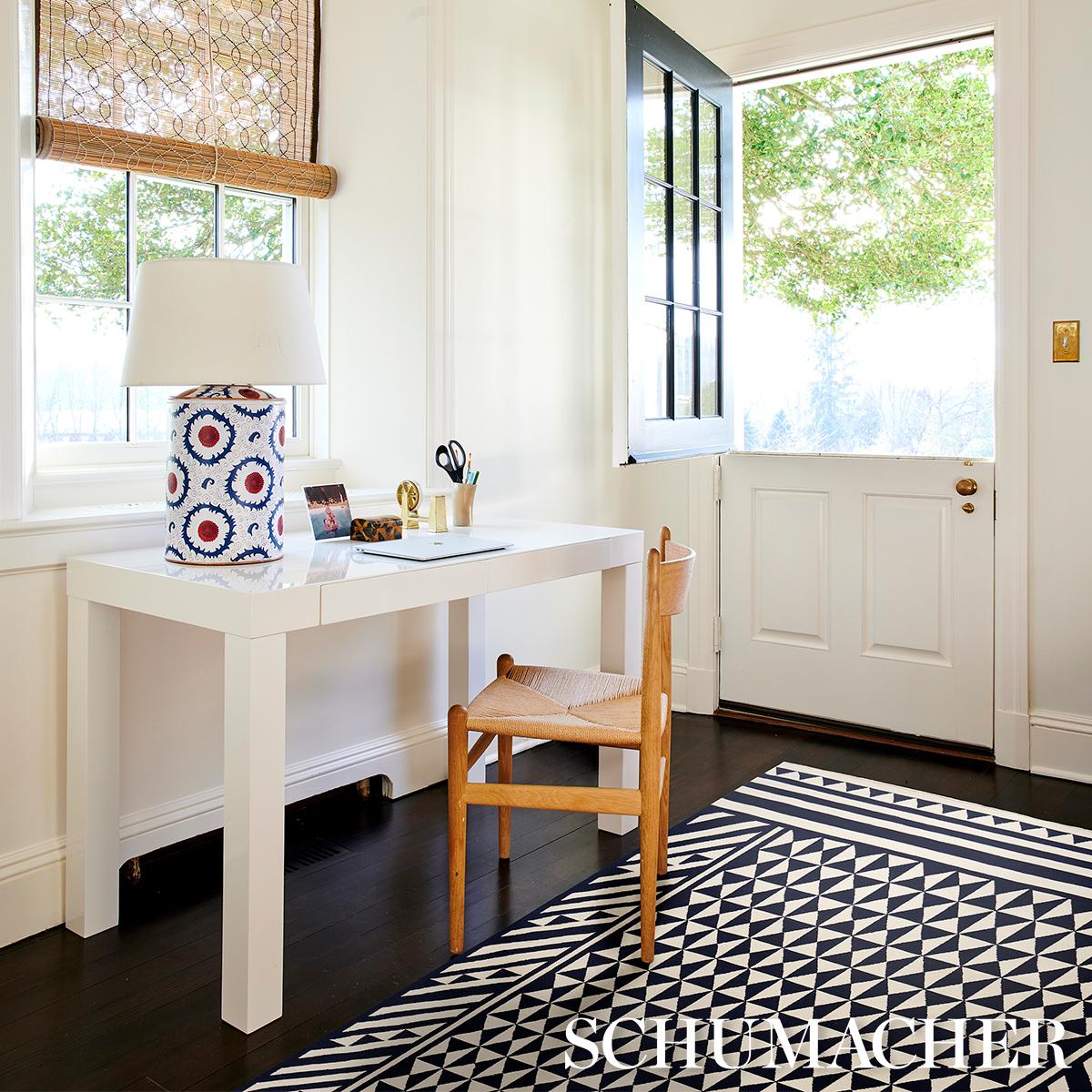 Schumacher Navy 12' x 9' Caravanne Indoor/Outdoor Rug