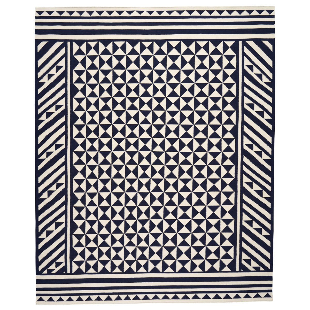 Schumacher Navy 12' x 9' Caravanne Indoor/Outdoor Rug
