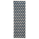 Schumacher Blues 2'6" x 8' Pompeii Hand-Knotted Rug