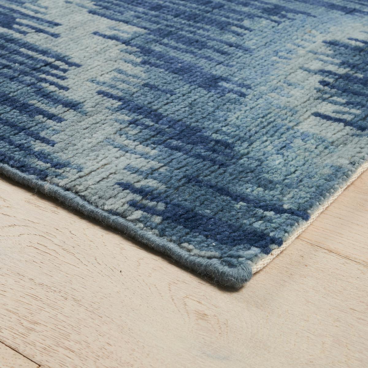 Schumacher Blue 14' x 10' Venetian Flamestitch Rug
