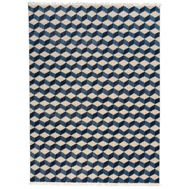 Schumacher Blues 5' x 7' Pompeii Hand-Knotted Rug