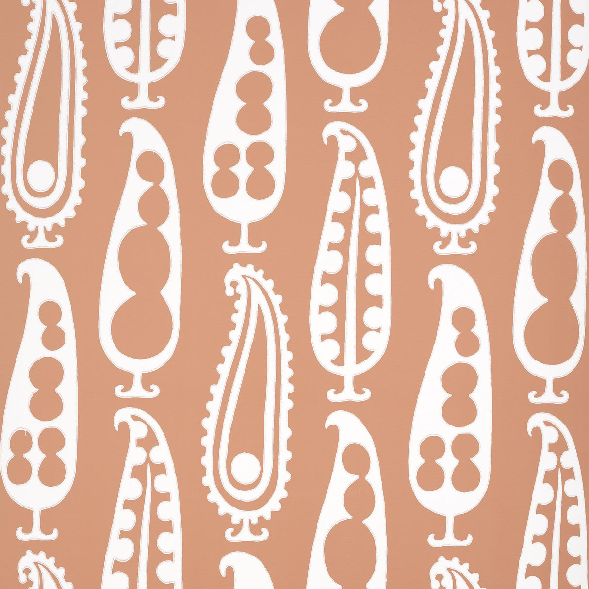Schumacher Paisley Peas Terracotta Wallpaper