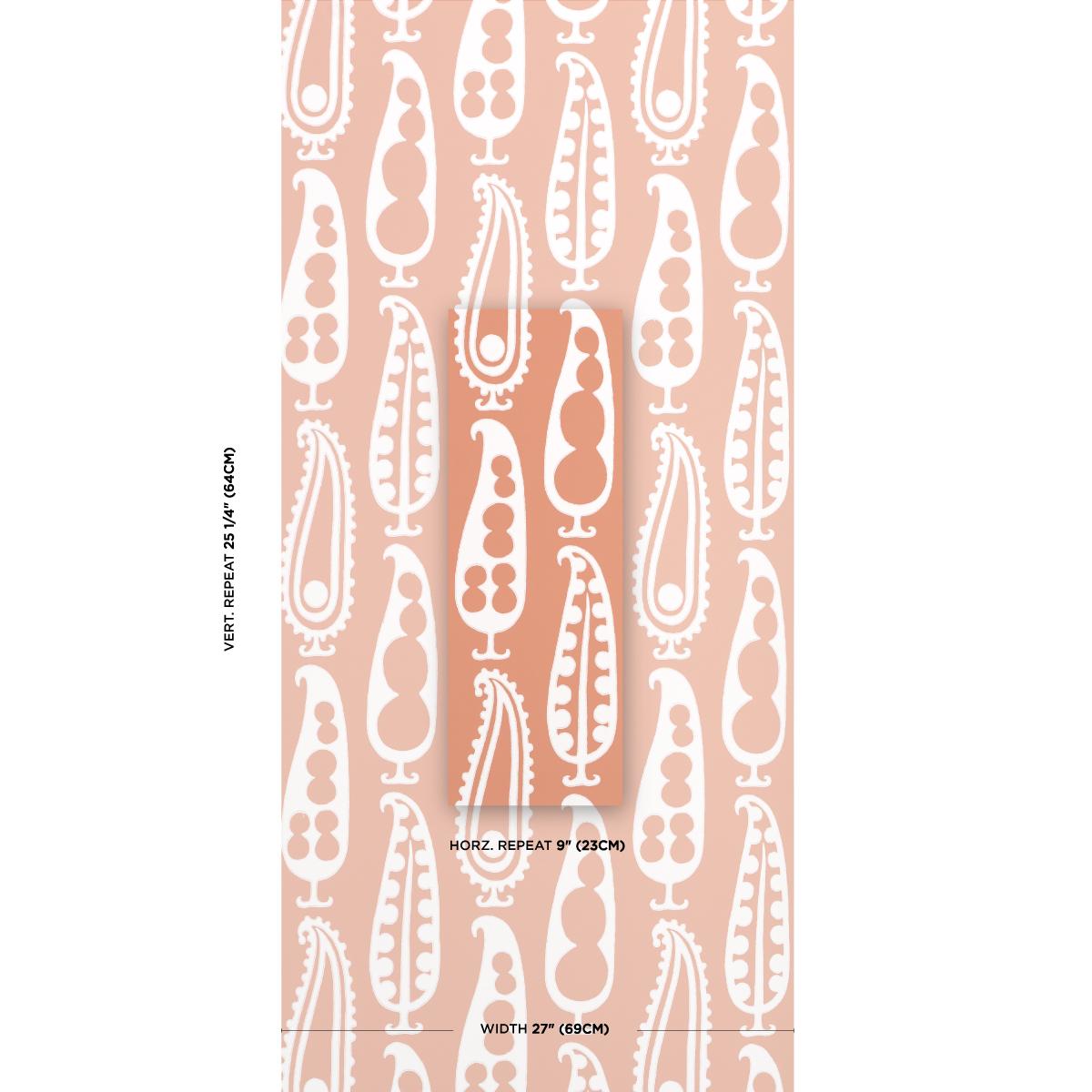 Schumacher Paisley Peas Terracotta Wallpaper