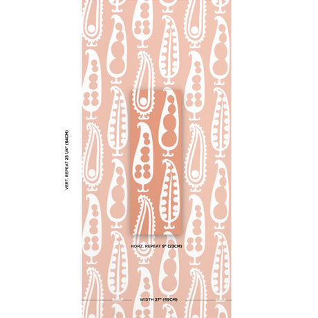 Schumacher Paisley Peas Terracotta Wallpaper