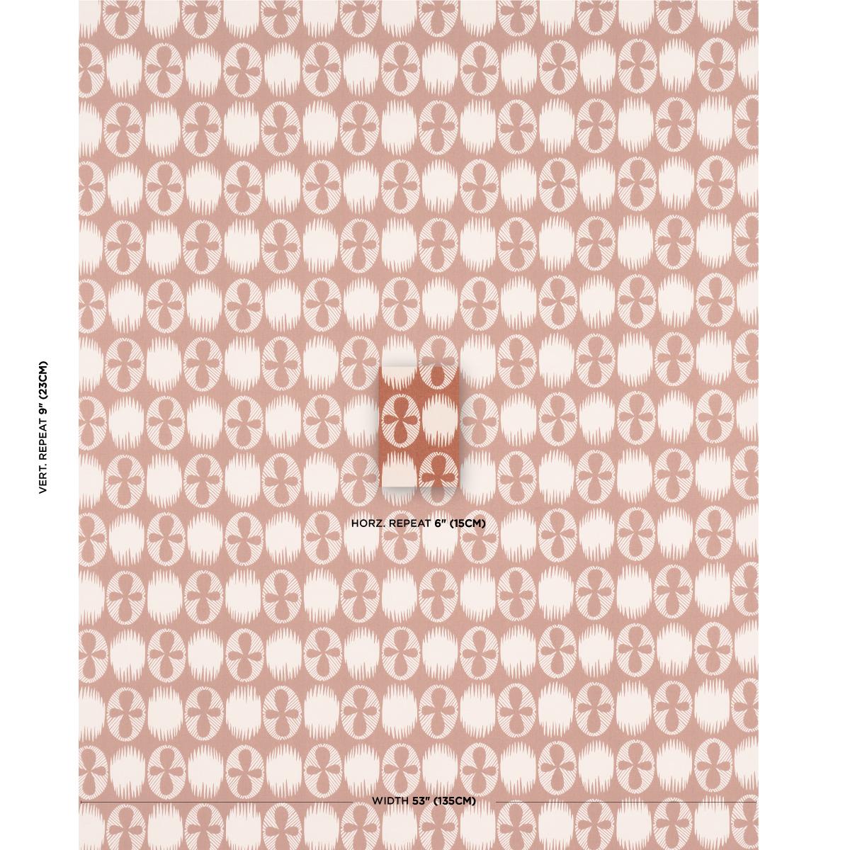 Schumacher Lunaria Blush On Terracotta Fabric