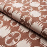 Schumacher Lunaria Blush On Terracotta Fabric