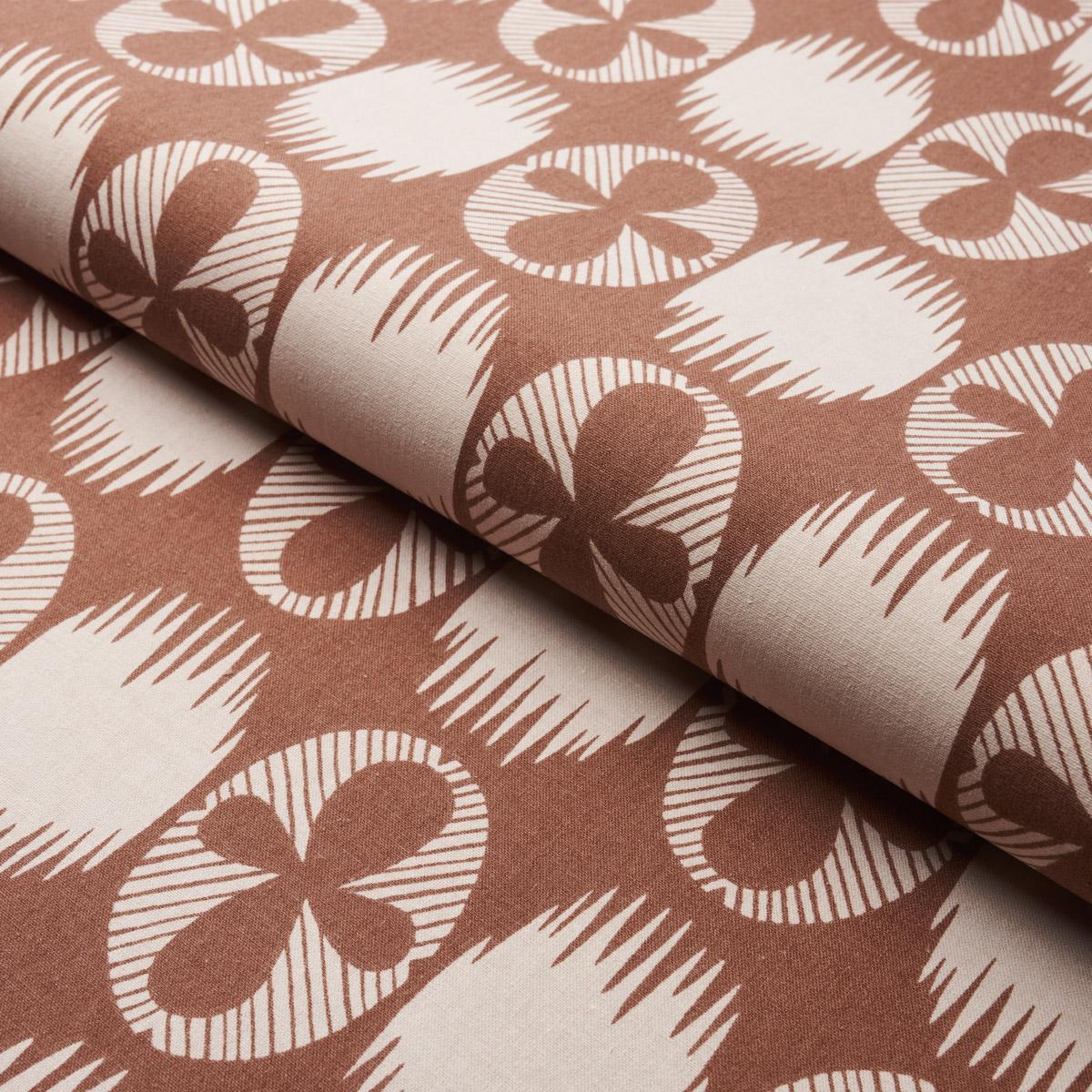 Schumacher Lunaria Blush On Terracotta Fabric