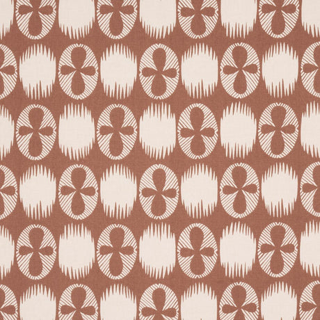 Schumacher Lunaria Blush On Terracotta Fabric