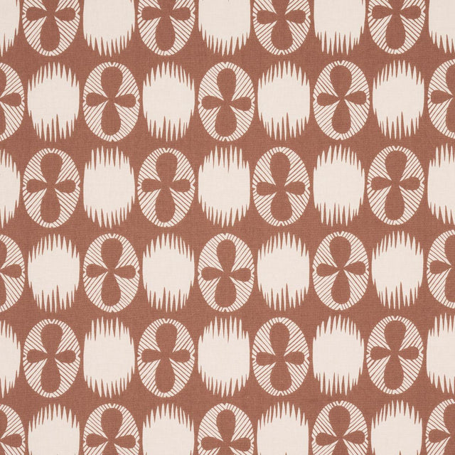 Schumacher Lunaria Blush On Terracotta Fabric