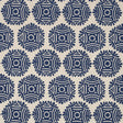 Schumacher Gilded Star Block Print Navy On Natural Fabric