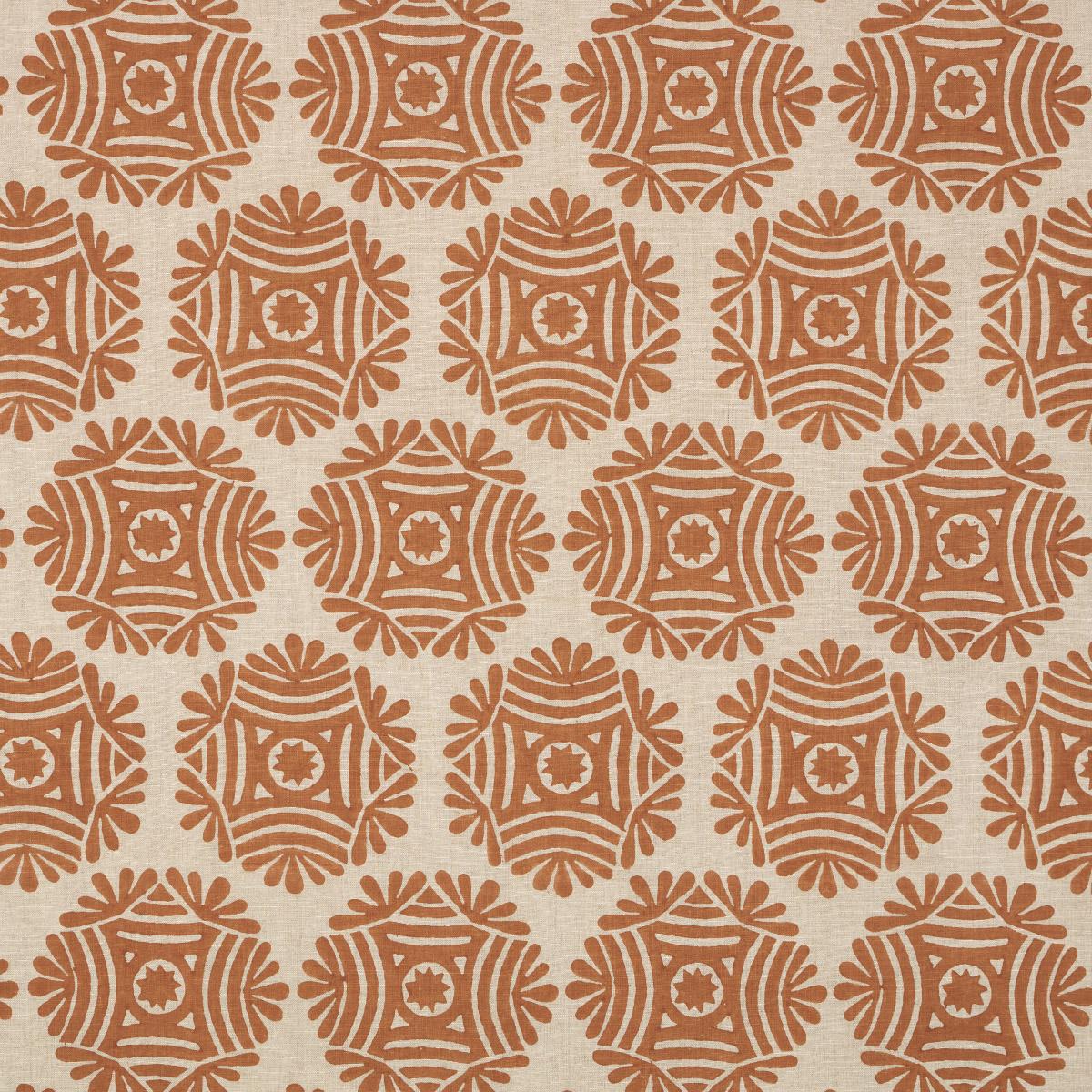 Schumacher Gilded Star Block Print Cinnamon Fabric