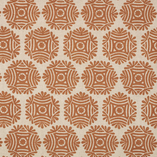 Schumacher Gilded Star Block Print Cinnamon Fabric