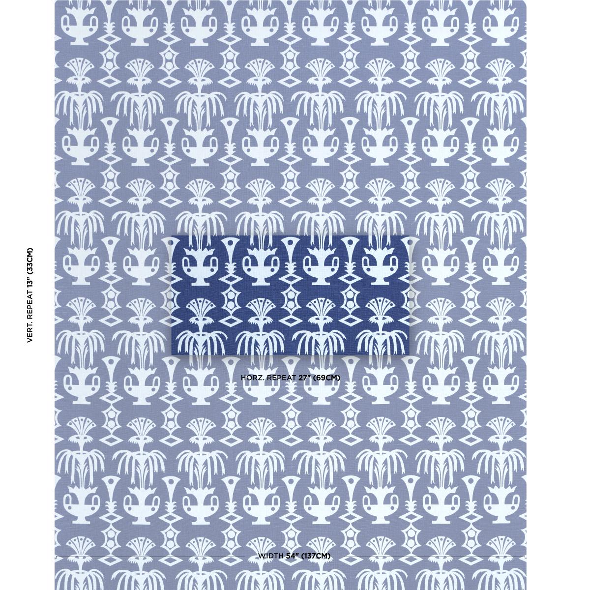 Schumacher Fountain Grass Blues Fabric