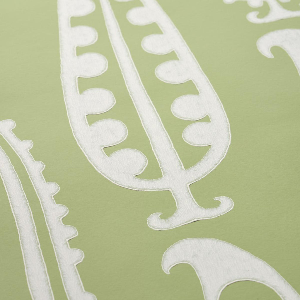 Schumacher Paisley Peas Green Wallpaper