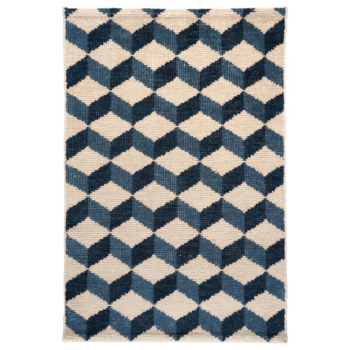 Schumacher Pompeii Hand-Knotted Blues 3' x 2' Rug