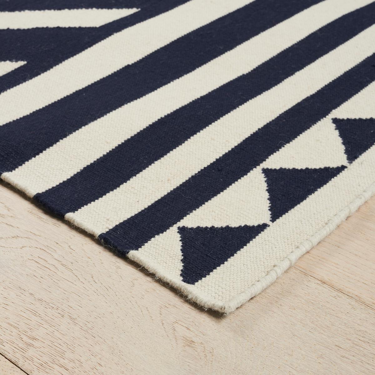 Schumacher Navy 10' x 8' Caravanne Indoor/Outdoor Rug