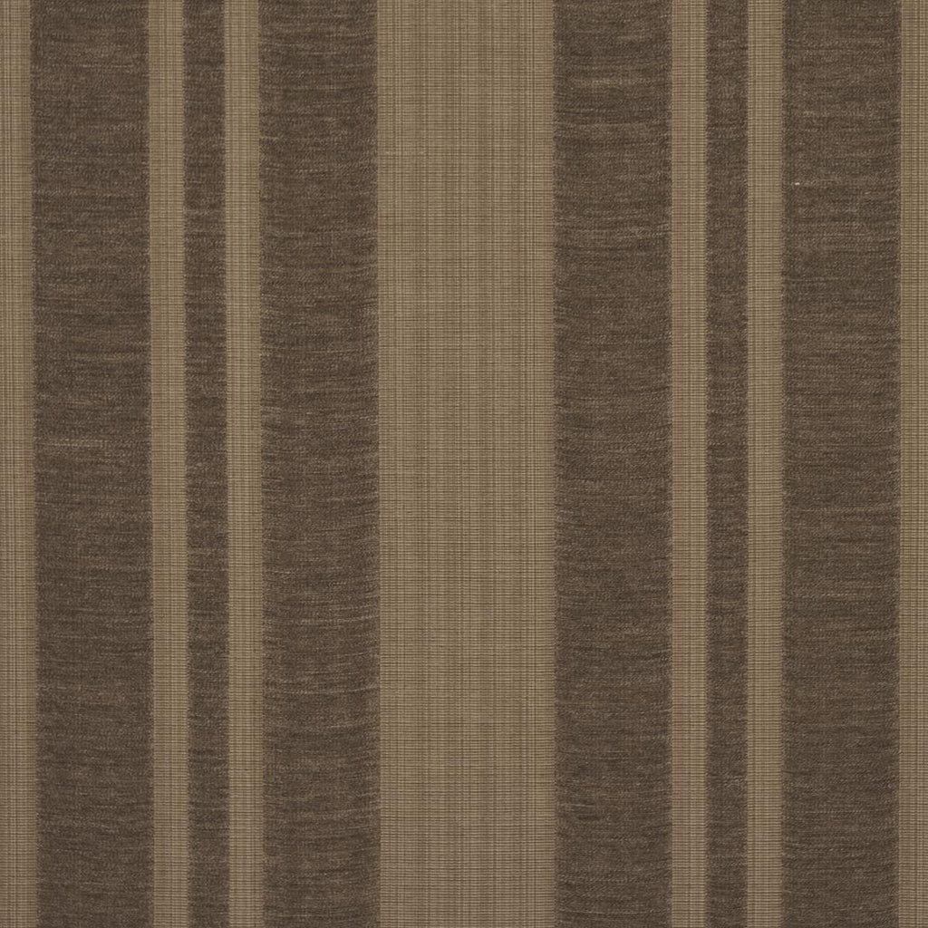 Schumacher Simon Wool Linen Stripe Brown Fabric