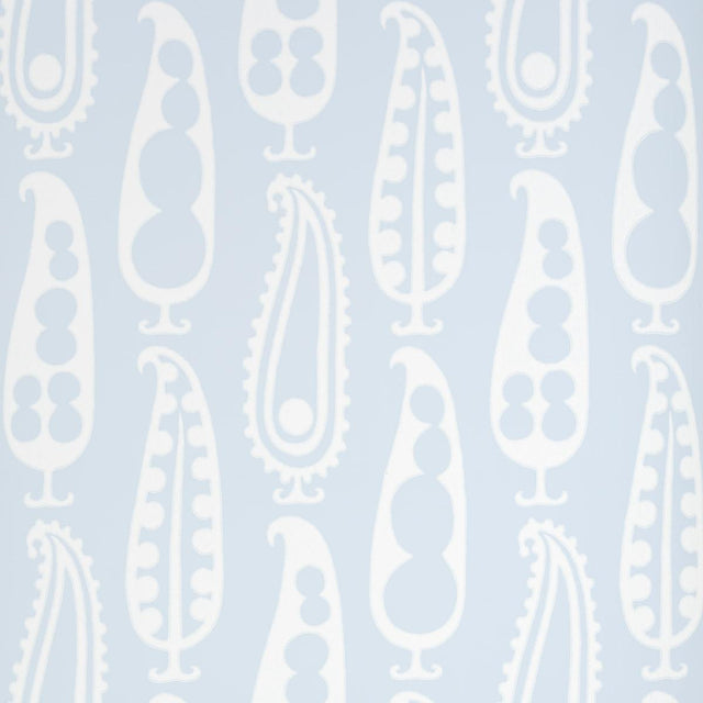 Schumacher Paisley Peas Sky Wallpaper
