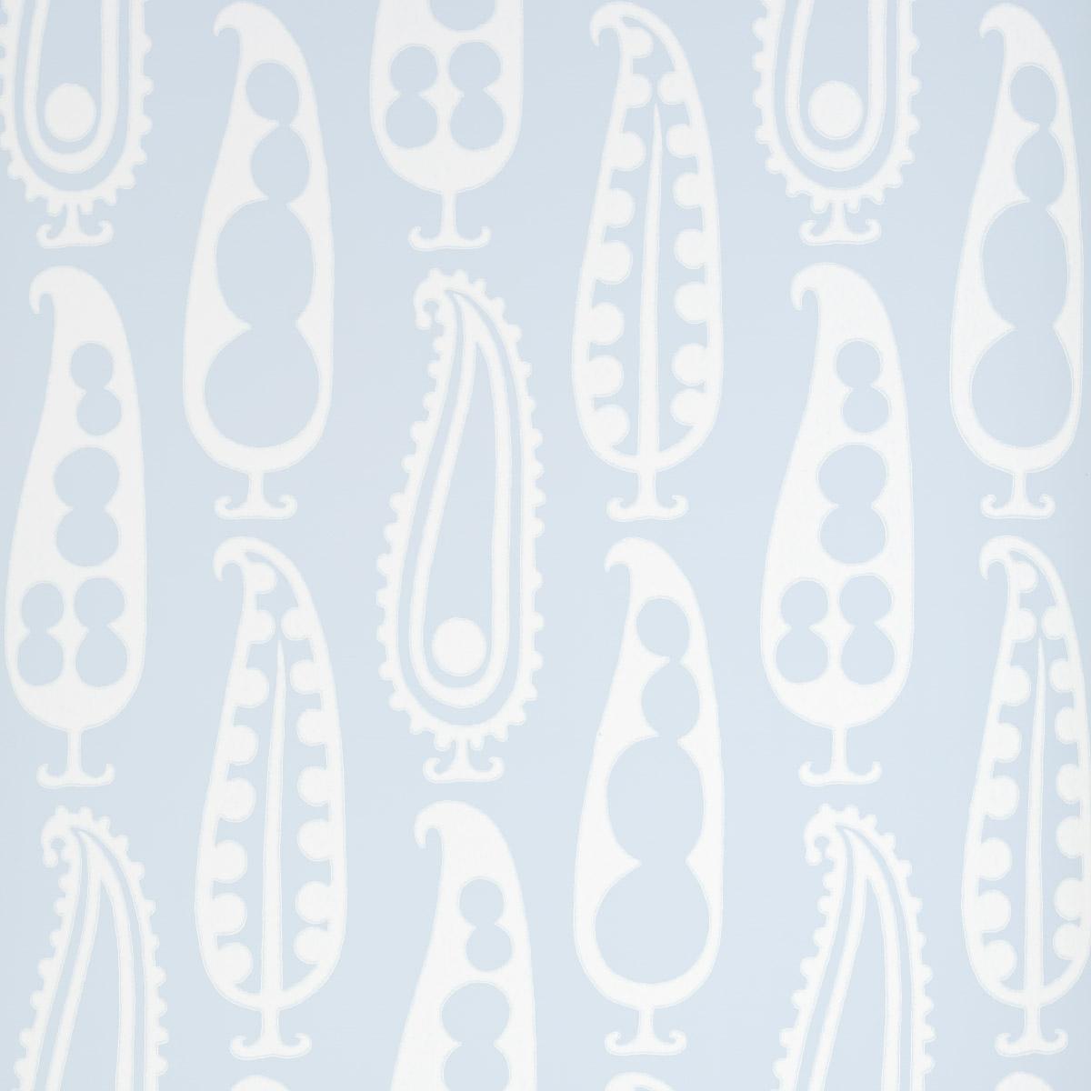 Schumacher Paisley Peas Sky Wallpaper