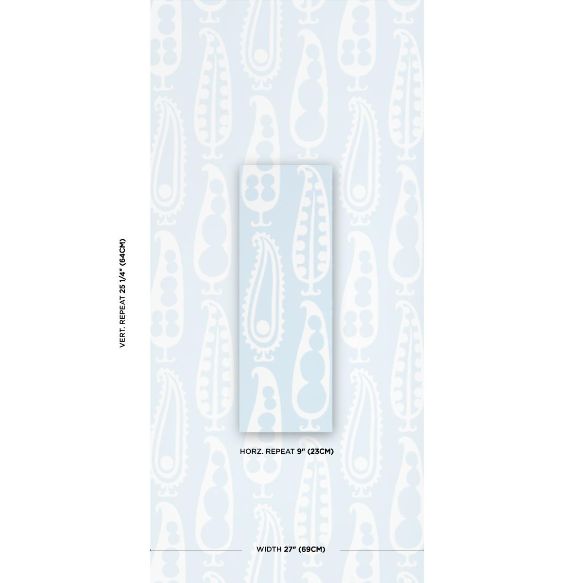 Schumacher Paisley Peas Sky Wallpaper