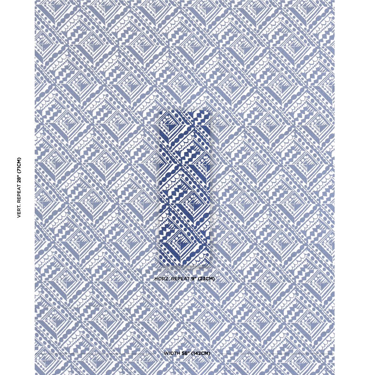 Schumacher Topsy Turvy Navy Fabric