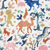 Schumacher Beasts Indoor/Outdoor Multi On Ivory Fabric