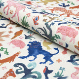 Schumacher Beasts Indoor/Outdoor Multi On Ivory Fabric