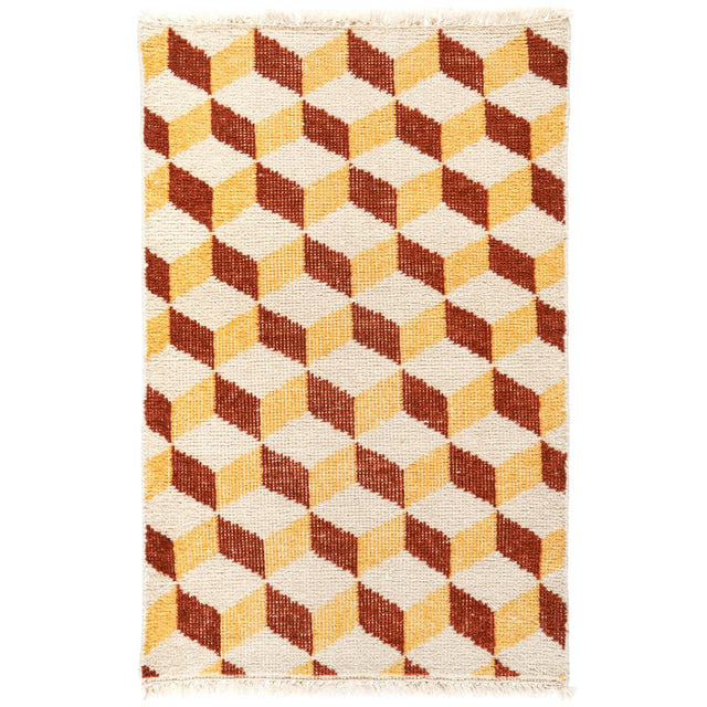 Schumacher Yellow & Red 2' x 3' Pompeii Hand-Knotted Rug