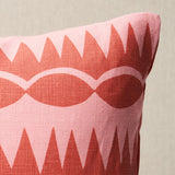 Schumacher Red On Pink 24" x 12" Dagger Stripe Pillow