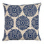 Schumacher Navy On Natural 20" x 20" Gilded Star Block Print Pillow