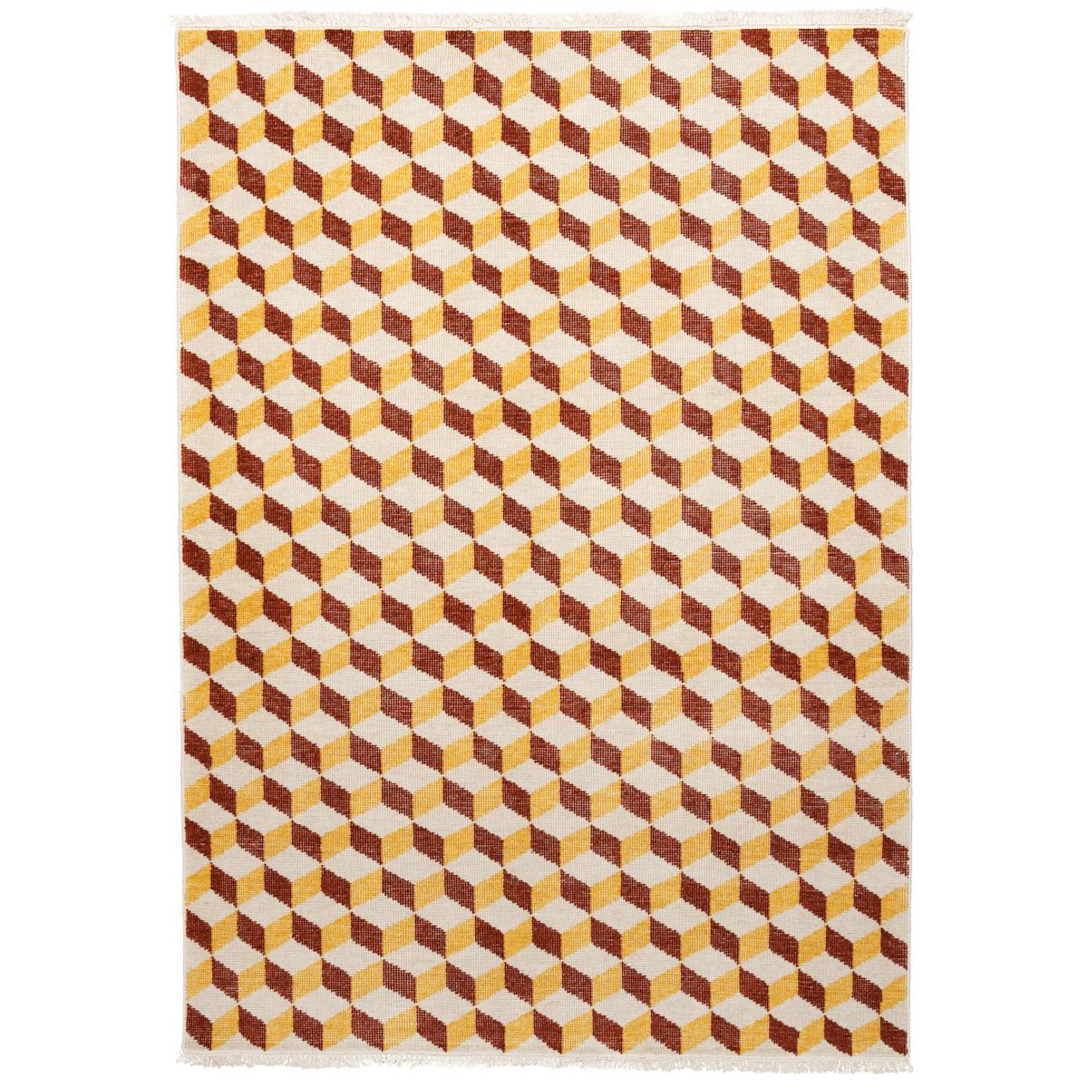 Schumacher Yellow & Red 4' x 6' Pompeii Hand-Knotted Rug