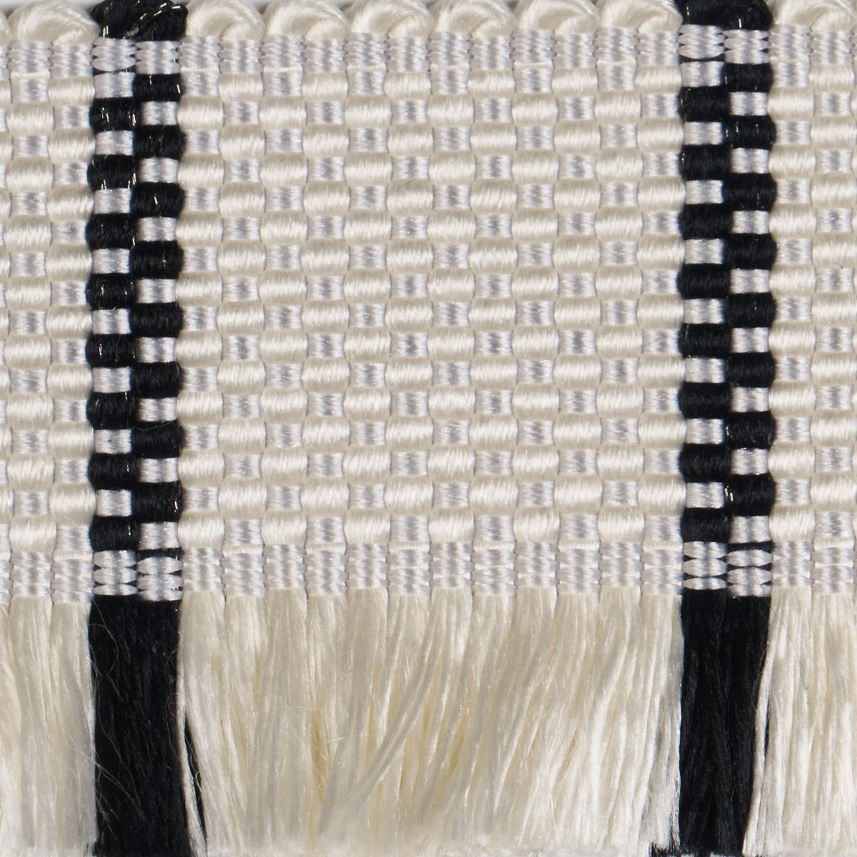 Schumacher Black And White Frances Silk Fringe