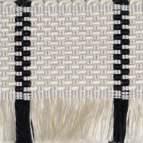 Schumacher Black And White Frances Silk Fringe