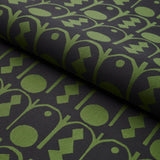 Schumacher Downtown Green And Black Fabric