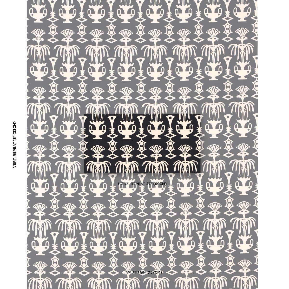 Schumacher Fountain Grass Black Fabric