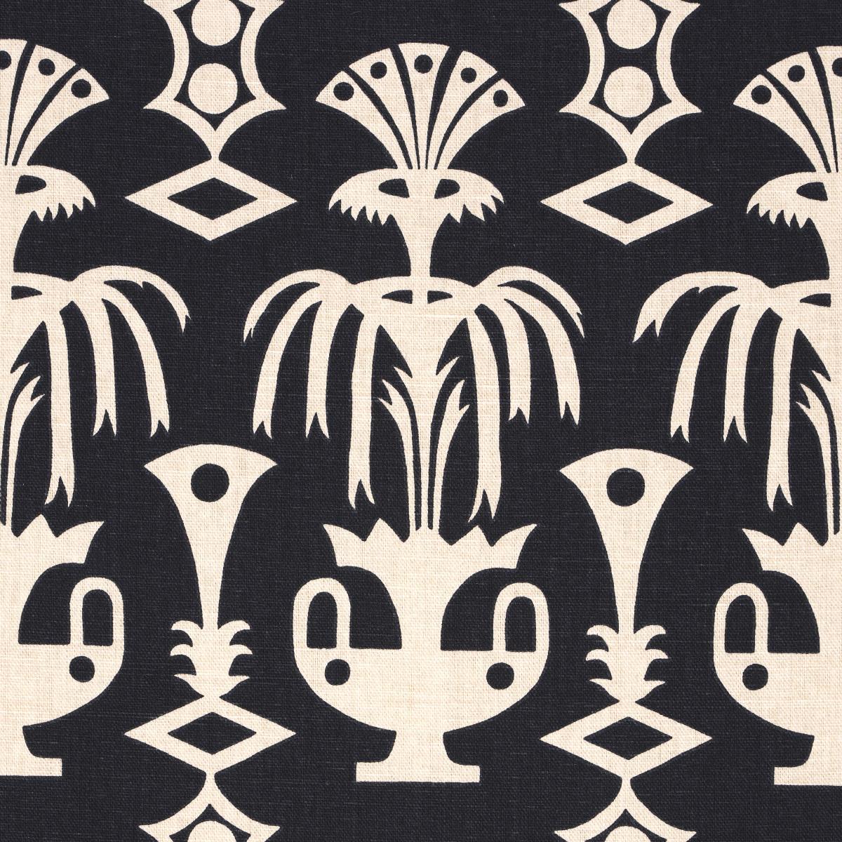 Schumacher Fountain Grass Black Fabric
