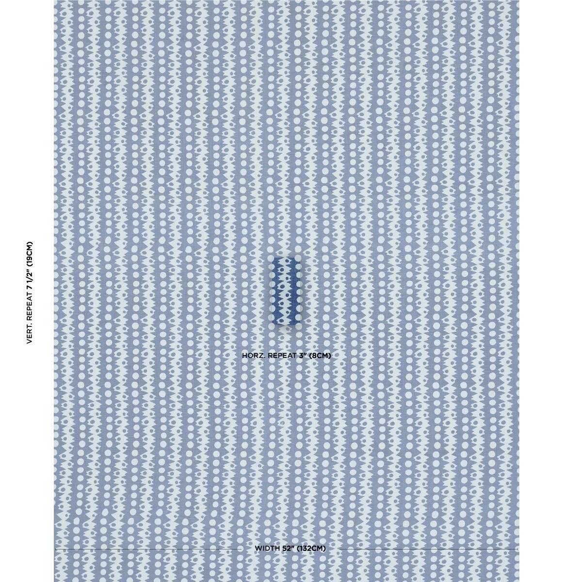 Schumacher Trickledown Blues Fabric