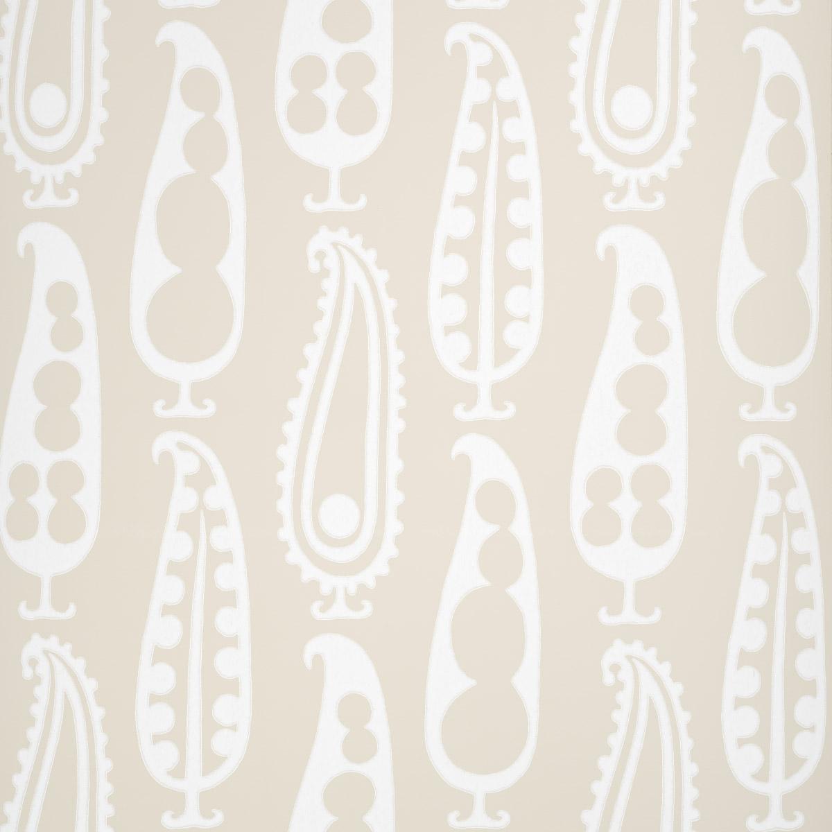 Schumacher Paisley Peas Natural Wallpaper