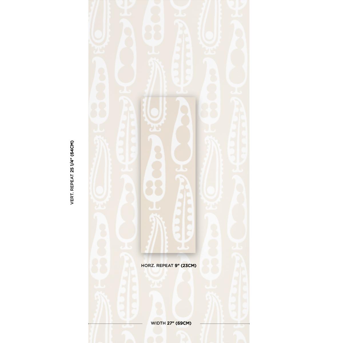 Schumacher Paisley Peas Natural Wallpaper
