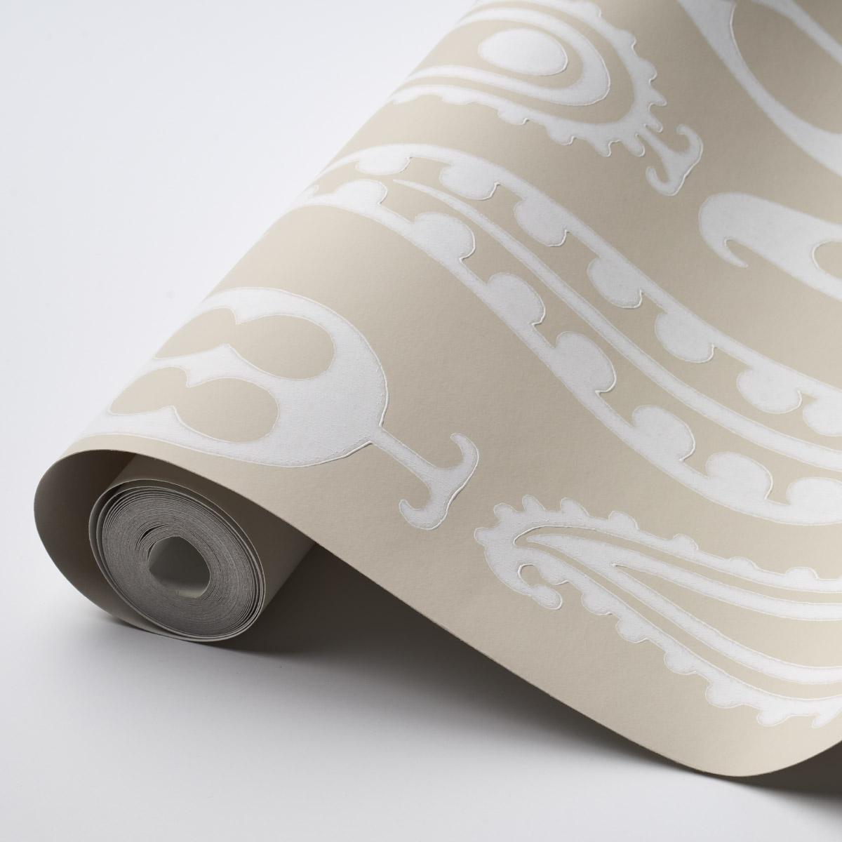 Schumacher Paisley Peas Natural Wallpaper