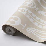 Schumacher Paisley Peas Natural Wallpaper