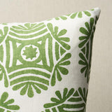 Schumacher Green 20" x 20" Gilded Star Block Print Pillow