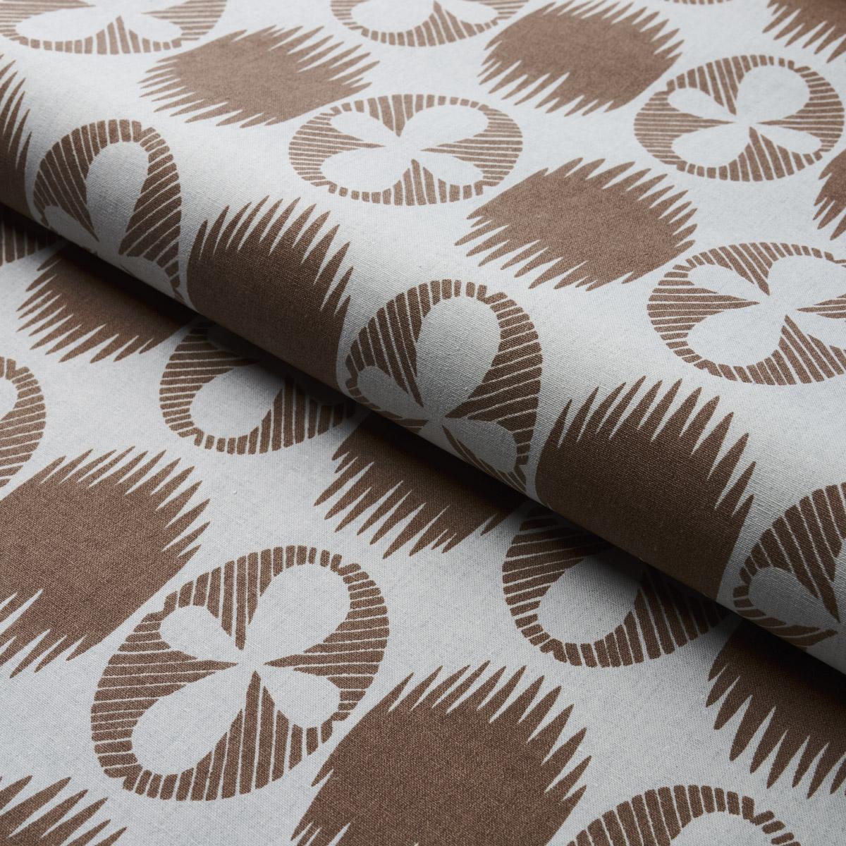 Schumacher Lunaria Brown On Sky Fabric