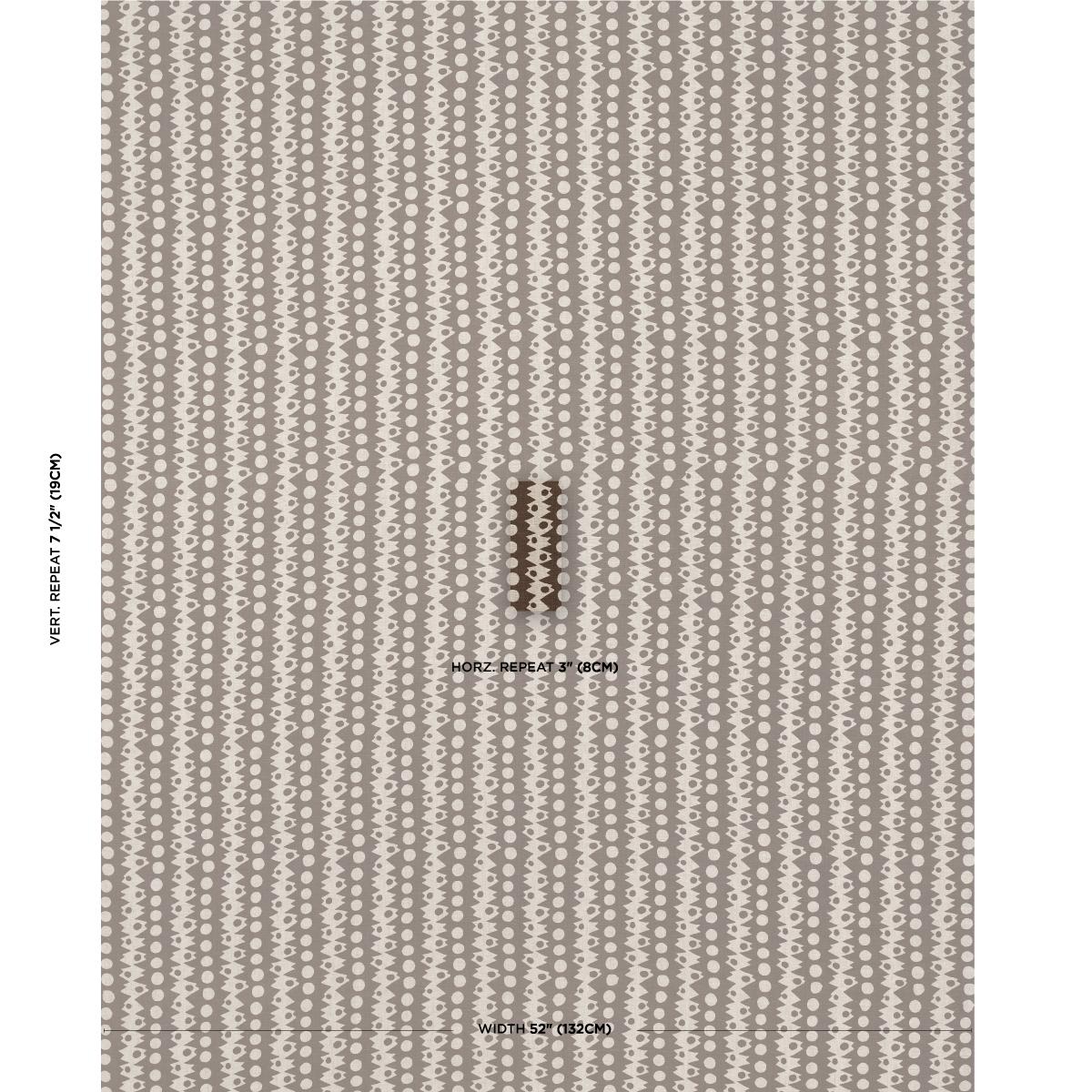 Schumacher Trickledown Brown On Natural Fabric