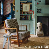 Schumacher Trickledown Brown On Natural Fabric