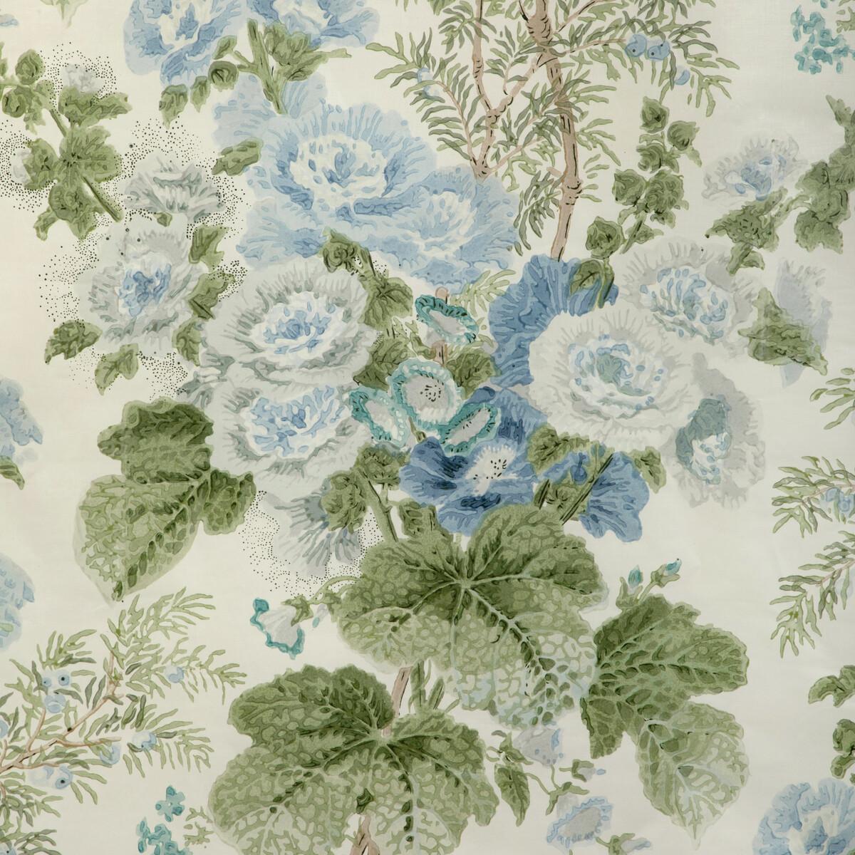 Lee Jofa Hollyhock Hdb Blue/Leaf Fabric | DecoratorsBest